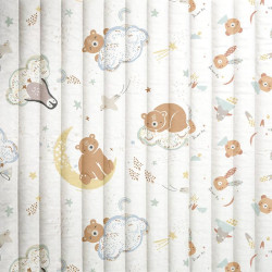 Printed Quilted Cotton POOPA / PICOLO White